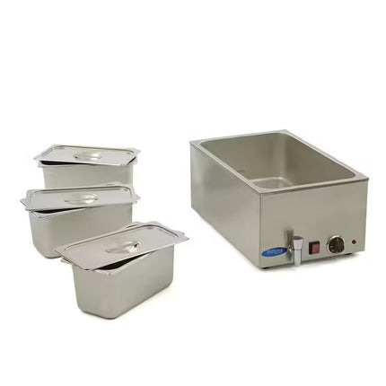 Bain Marie s slavinom - uključuje set od 3 x 1/3 GN