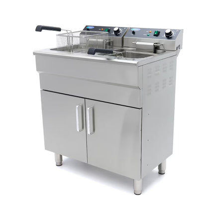 Friteza s odvodnom slavinom i ormarićem - 2 x 16L